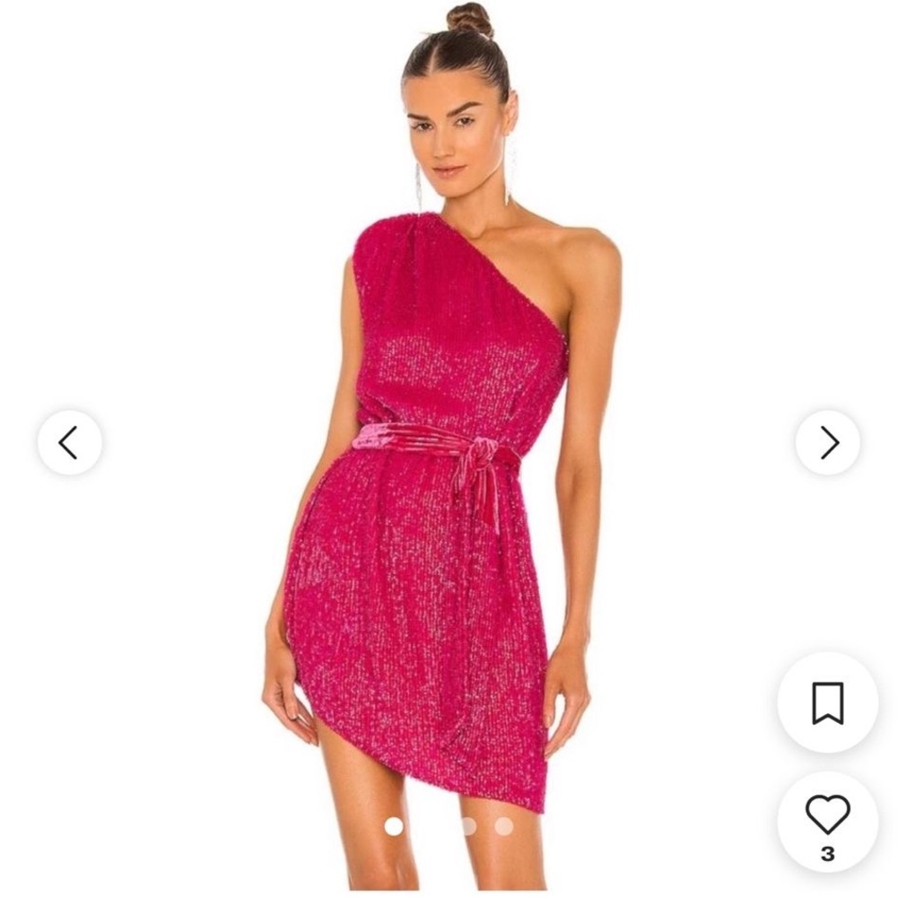 Retrofete Pink One-Shoulder Dress